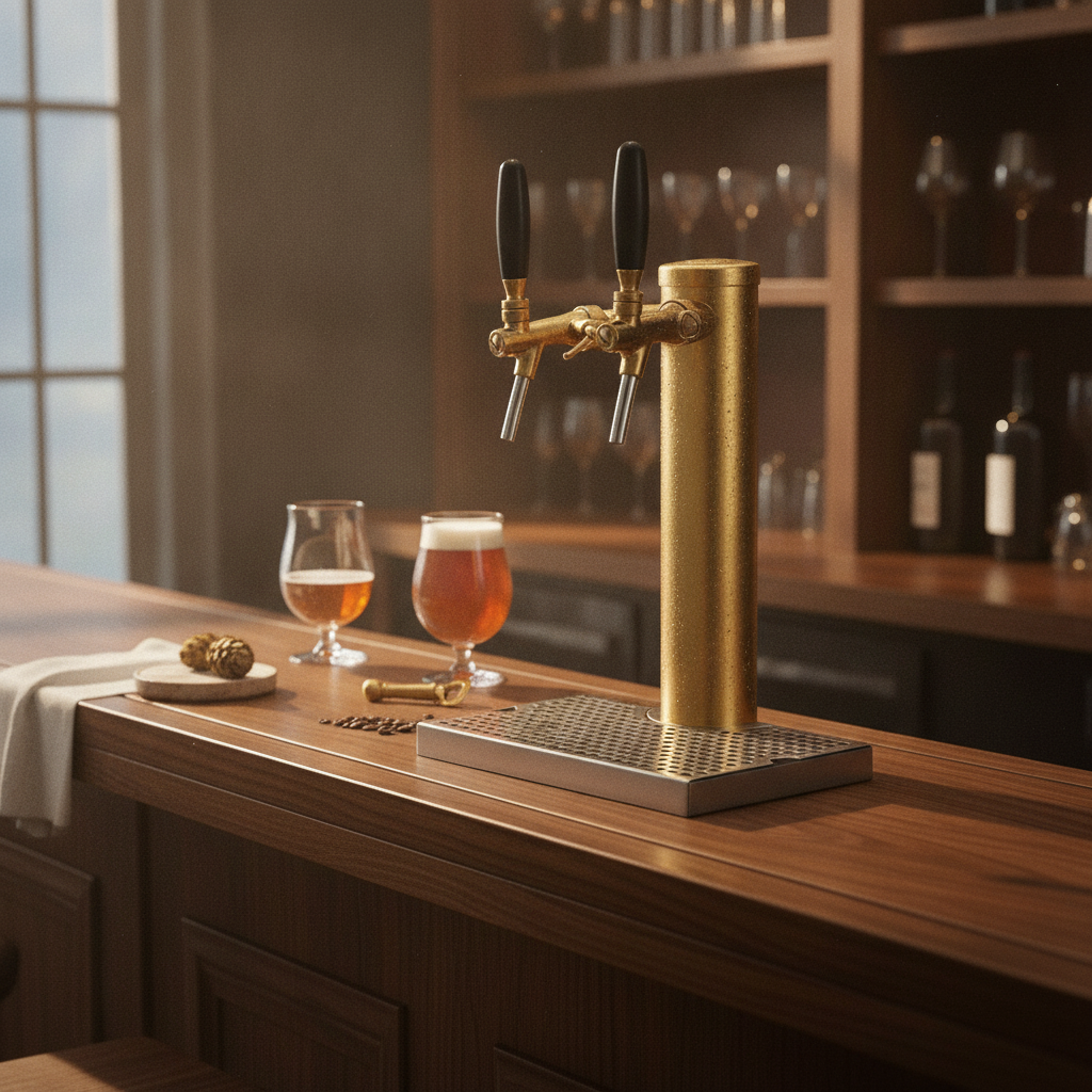 Wine Beer Bar - Stainless Steel Beer Tap Dispenser Gold-Finished