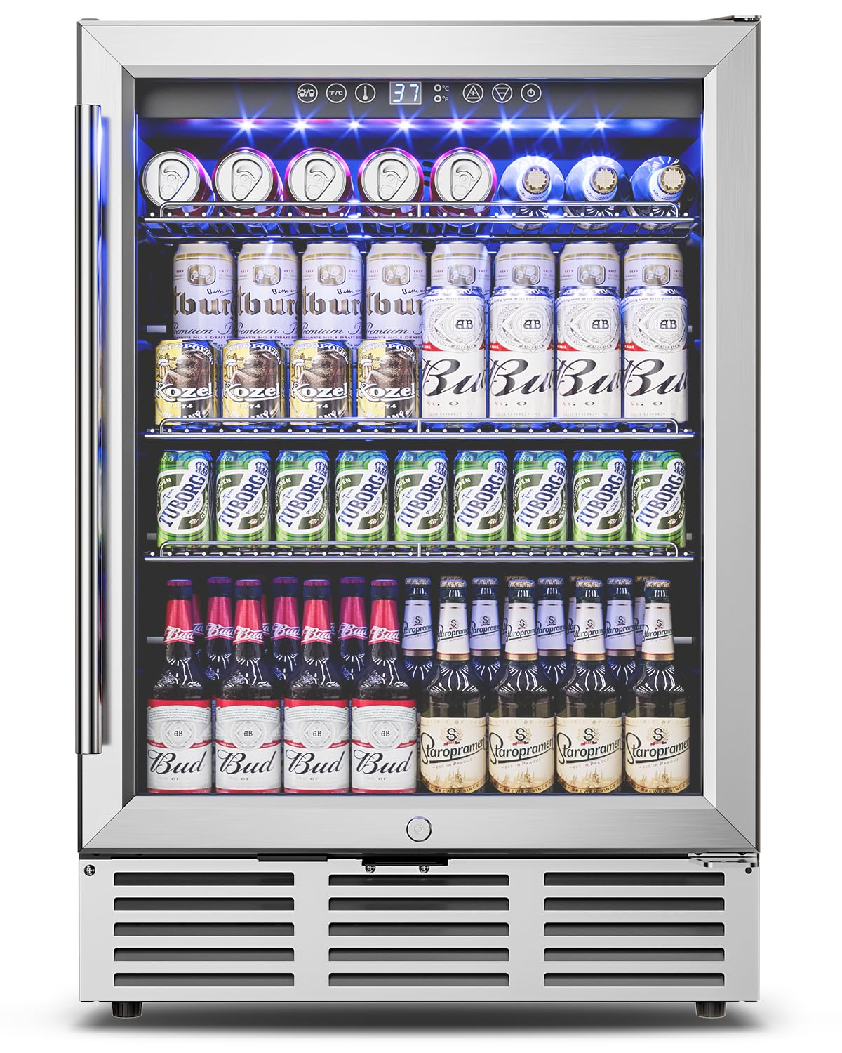 Wine And Beer Undercounter Fridge - 24 inch Beverage Refrigerator - 180