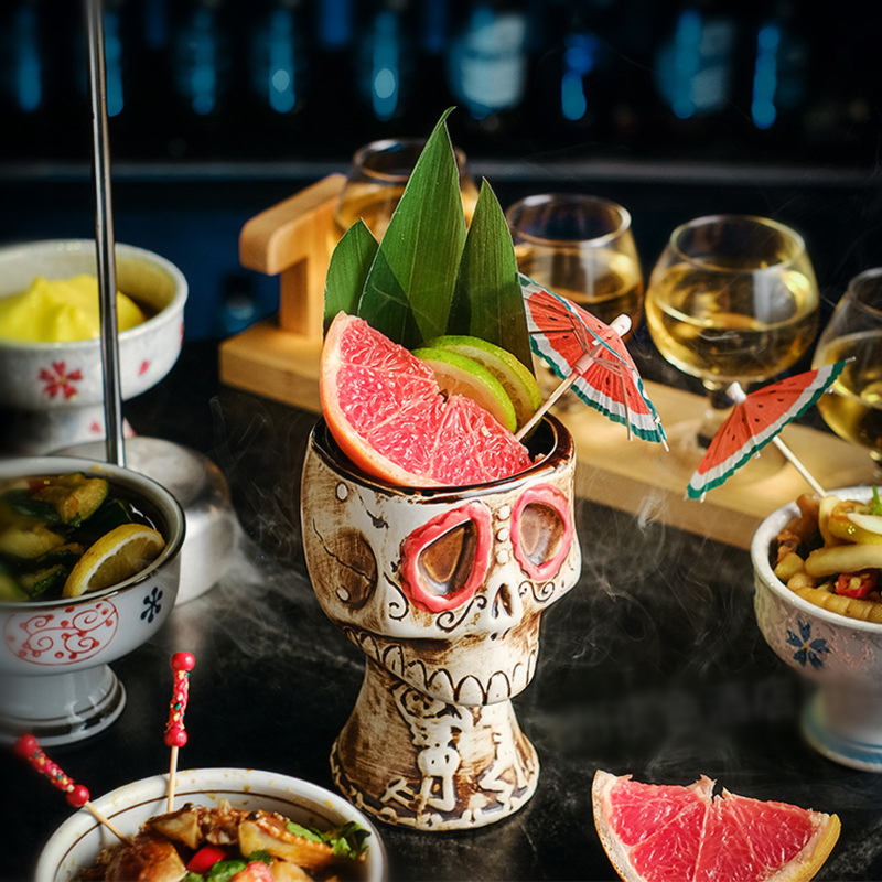 Halloween Skull Ceramic Mug -  - Wine Beer Mixed Drinks ulasan dan harga