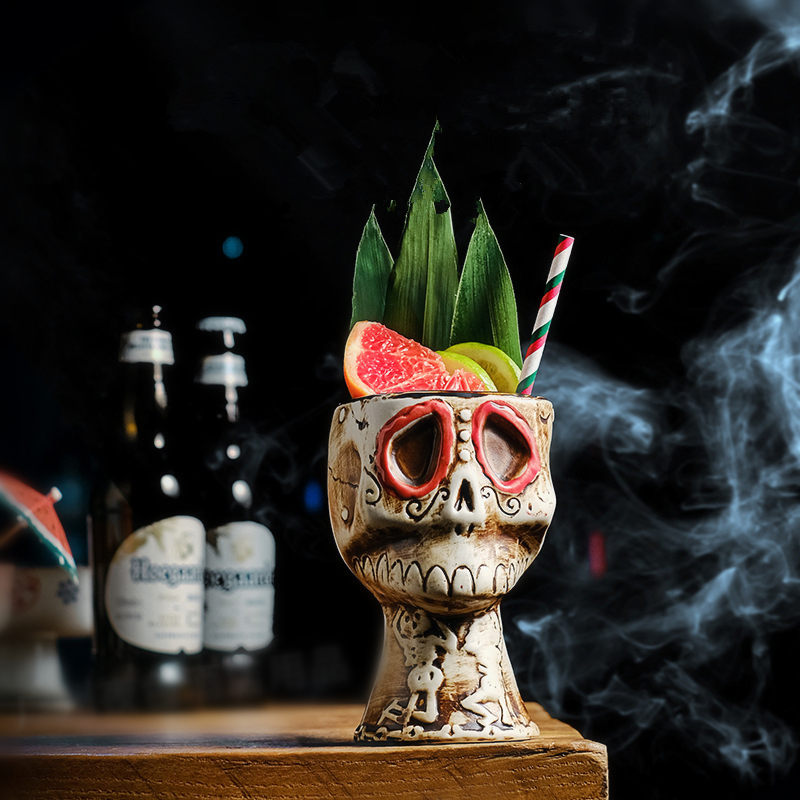 Halloween Skull Ceramic Mug -  - Wine Beer Mixed Drinks ulasan dan harga