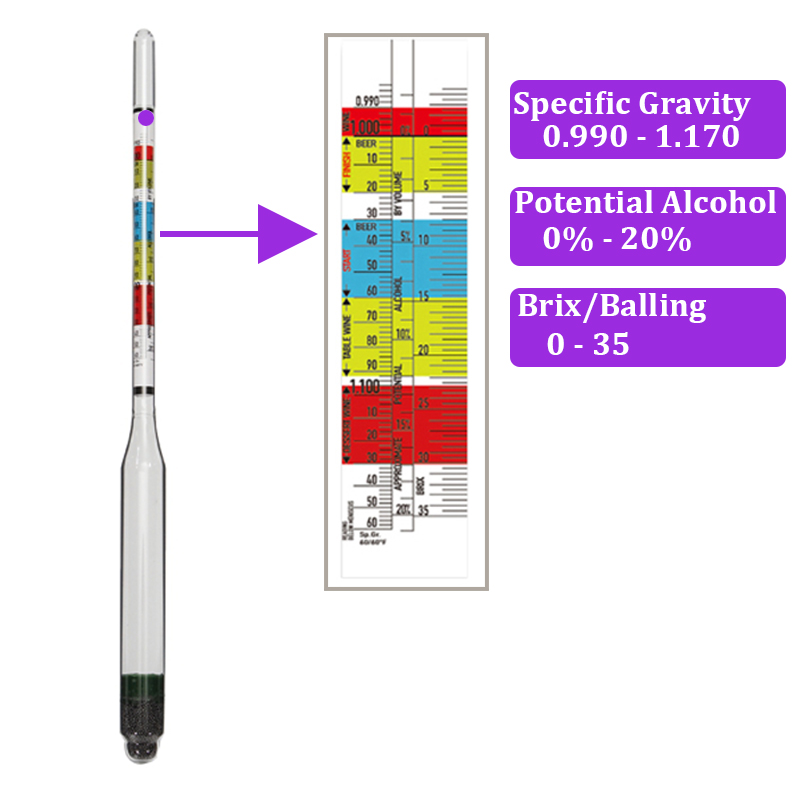 Triple Scale Hydrometer Beer & - Wine Beer Cider ulasan dan harga