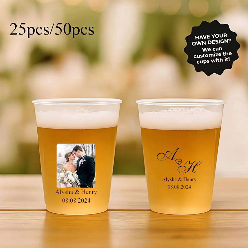 Custom Photo Name Wedding Plas - Wine Beer Photo ulasan dan harga