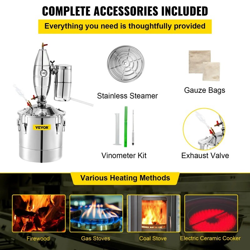 SucceBuy 20L-70L  Distiller Ma - Wine Beer Distillation ulasan dan harga