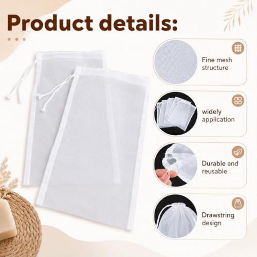 5PCS Nylon Brew Bags, Reusable - Wine Beer Cider ulasan dan harga