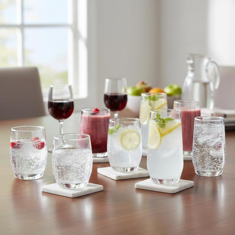 Glassware Collection 16-Piece  - Wine Beer Mixed Drinks ulasan dan harga