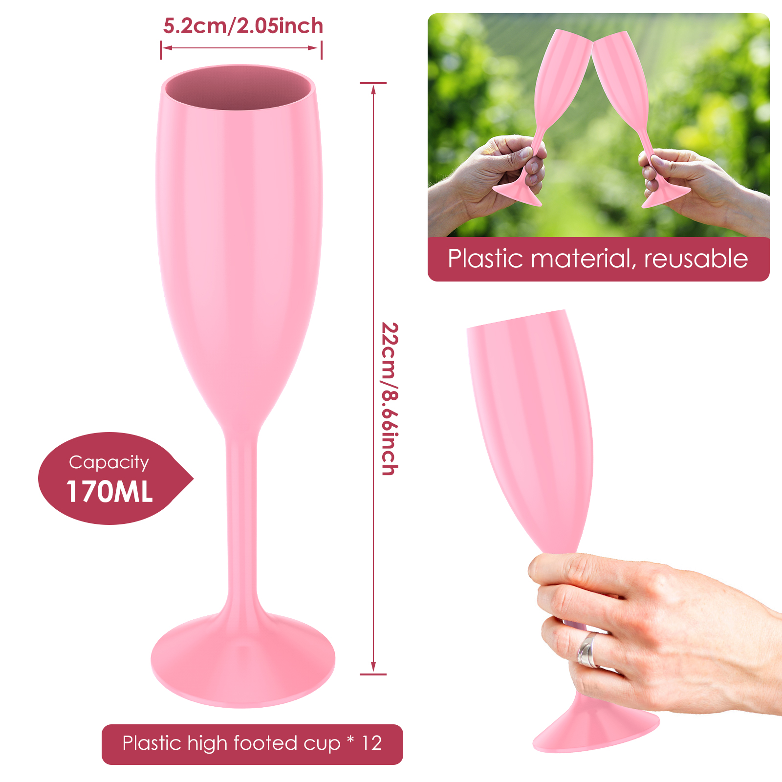12 Pcs Champagne Flute Bulk 17 - Wine Beer Bar ulasan dan harga