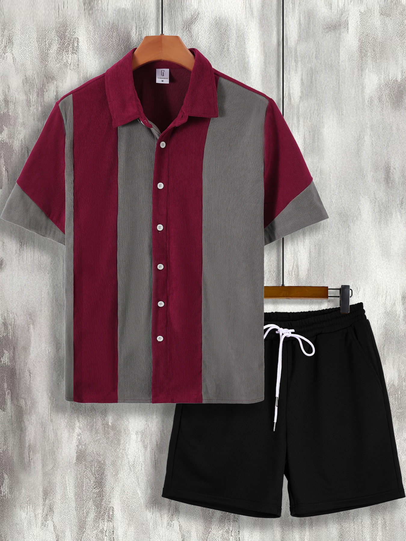 Men's Wine Red & Gray Color Bl - Wine & Beer Guayaquil ulasan dan harga