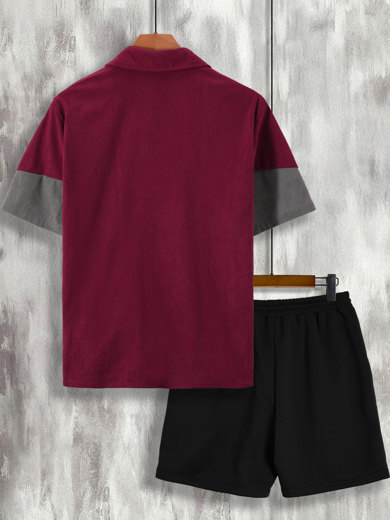 Men's Wine Red & Gray Color Bl - Wine & Beer Guayaquil ulasan dan harga