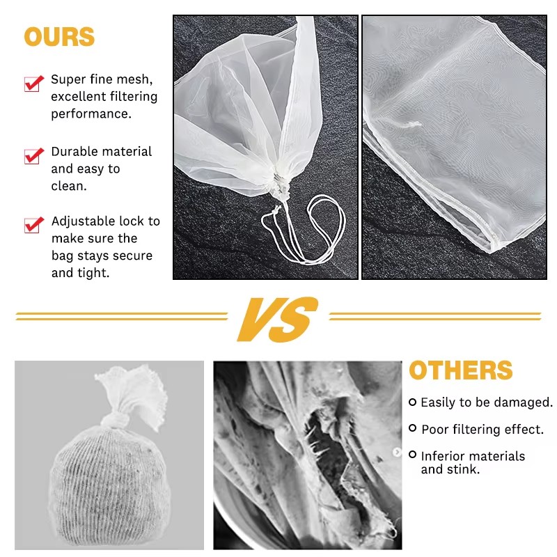3Pcs Brew Bag 100 Mesh Straini - Wine Beer Cider ulasan dan harga