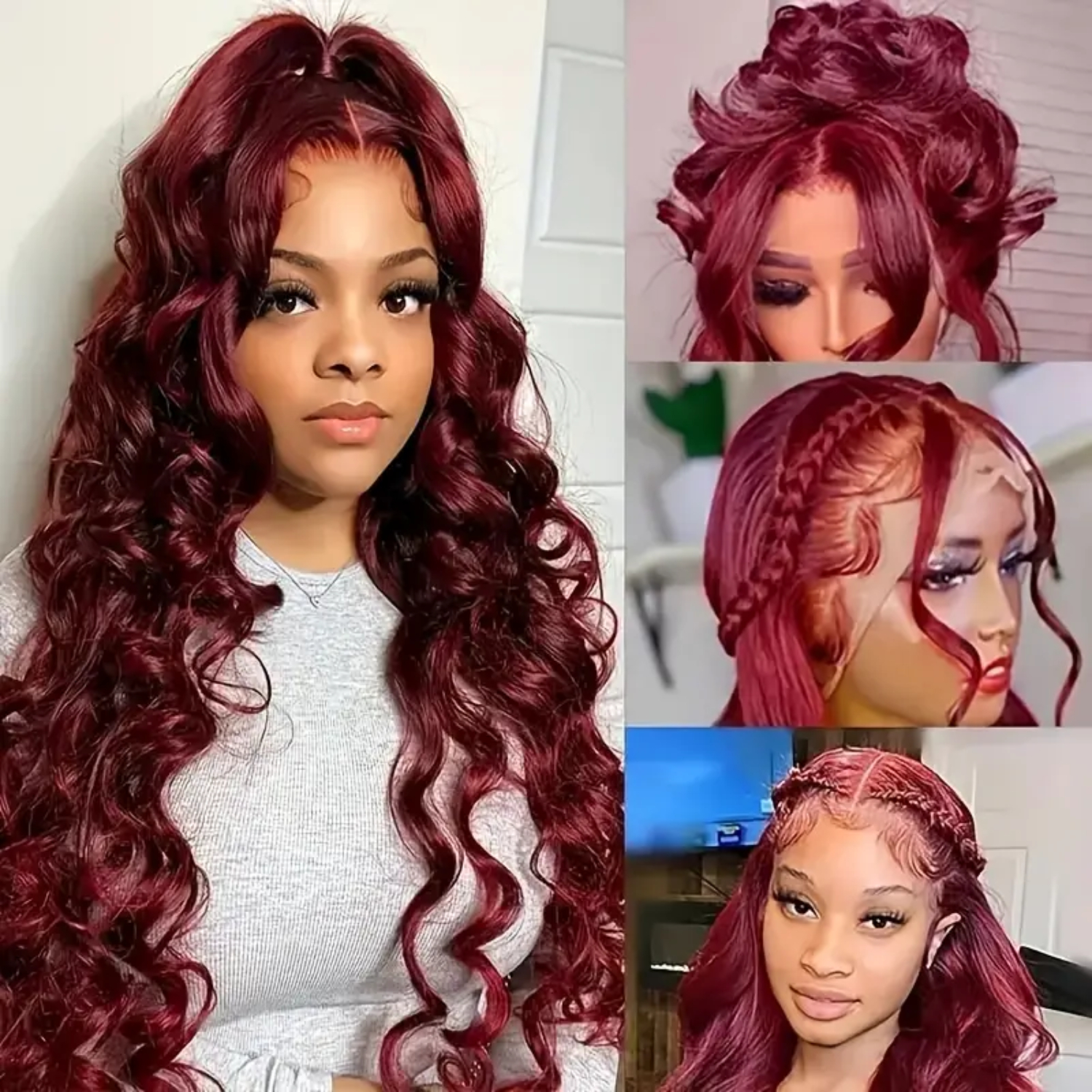 99j Burgundy Lace Front Wig Hu - Wine & Beer Guayaquil ulasan dan harga