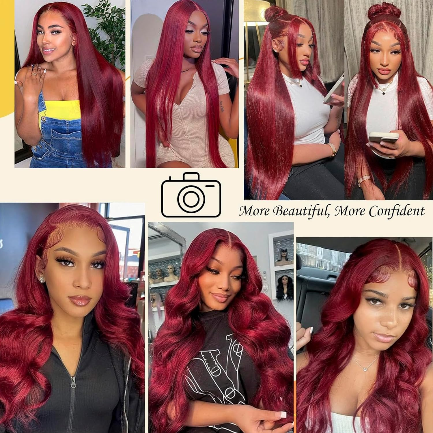 99j Burgundy Lace Front Wig Hu - Wine & Beer Guayaquil ulasan dan harga