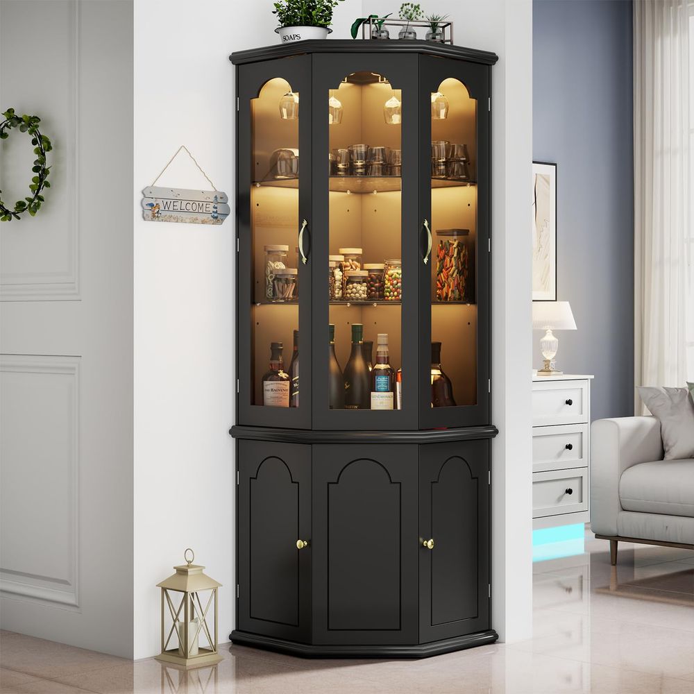 Corner Bar Cabinet w LED Light - Wine & Beer Guayaquil ulasan dan harga