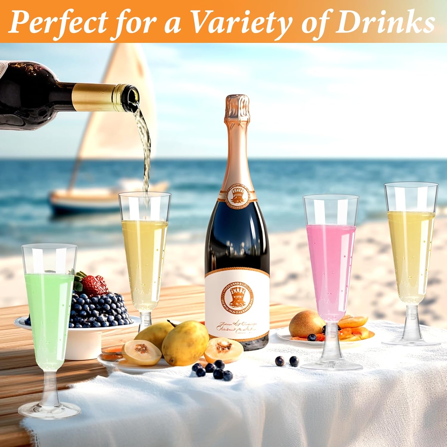 Plastic Champagne Flutes 40 Pa - Wine & Beer Guayaquil ulasan dan harga